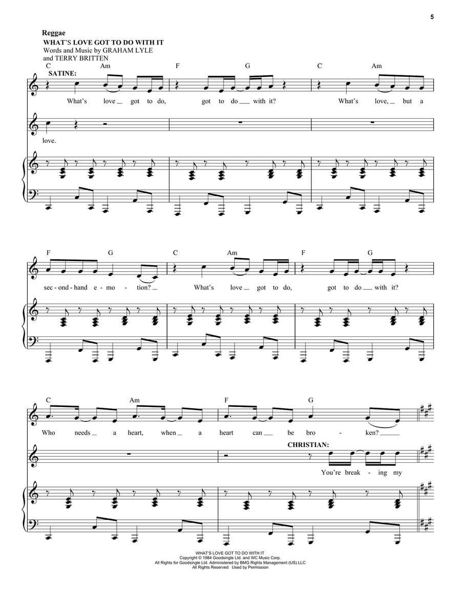 Elephant Love Medley (from Moulin Rouge! The Musical) Voice scores gallery preview page 5