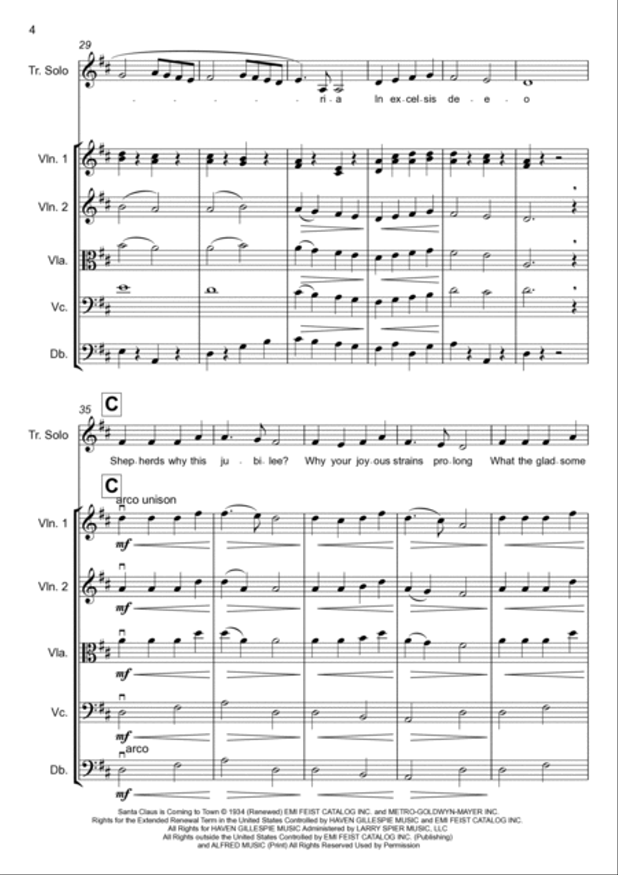 Santa Claus Is Comin' To Town Chamber Orchestra scores gallery preview page 4