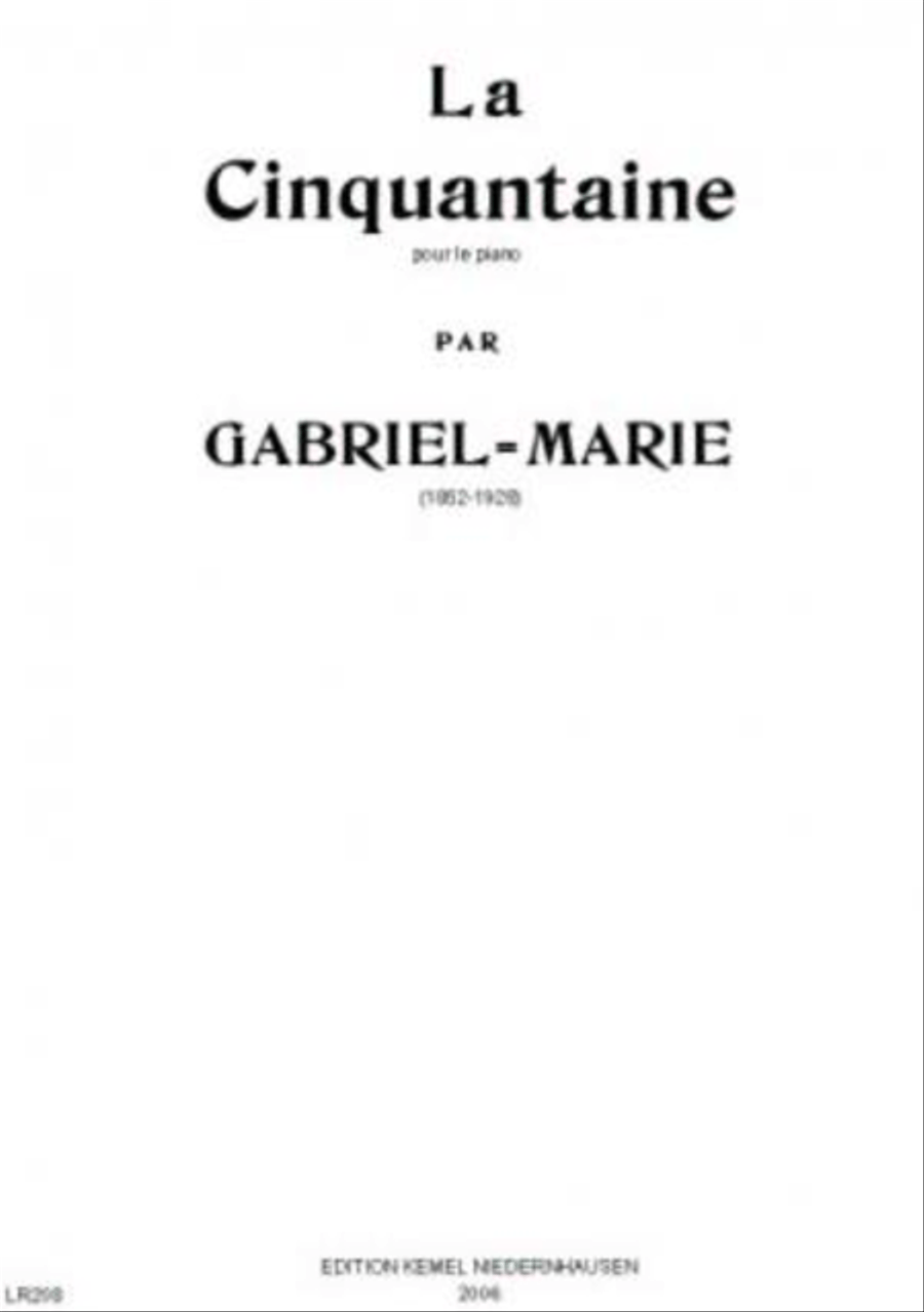 La Cinquantaine La Cinquantaine Piano Solo scores gallery preview page 1