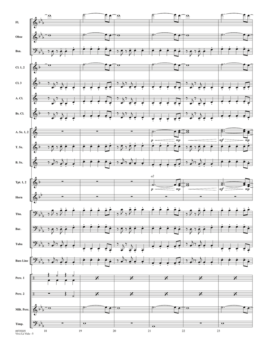 Viva La Vida - Full Score Concert Band scores gallery preview page 5