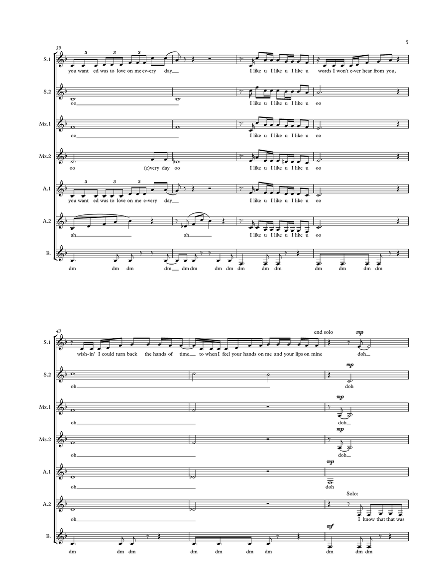 I Like U SSAA - Digital Sheet Music page 5