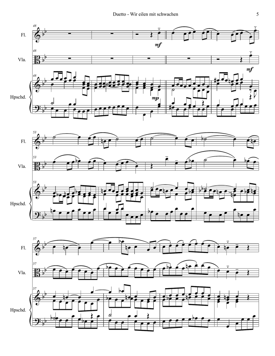 Duet from Cantata 78, Wir eilen mit schwachen (We hasten) Duet from Cantata 78, Wir eilen mit schwachen (We hasten) Small Ensemble scores gallery preview page 5