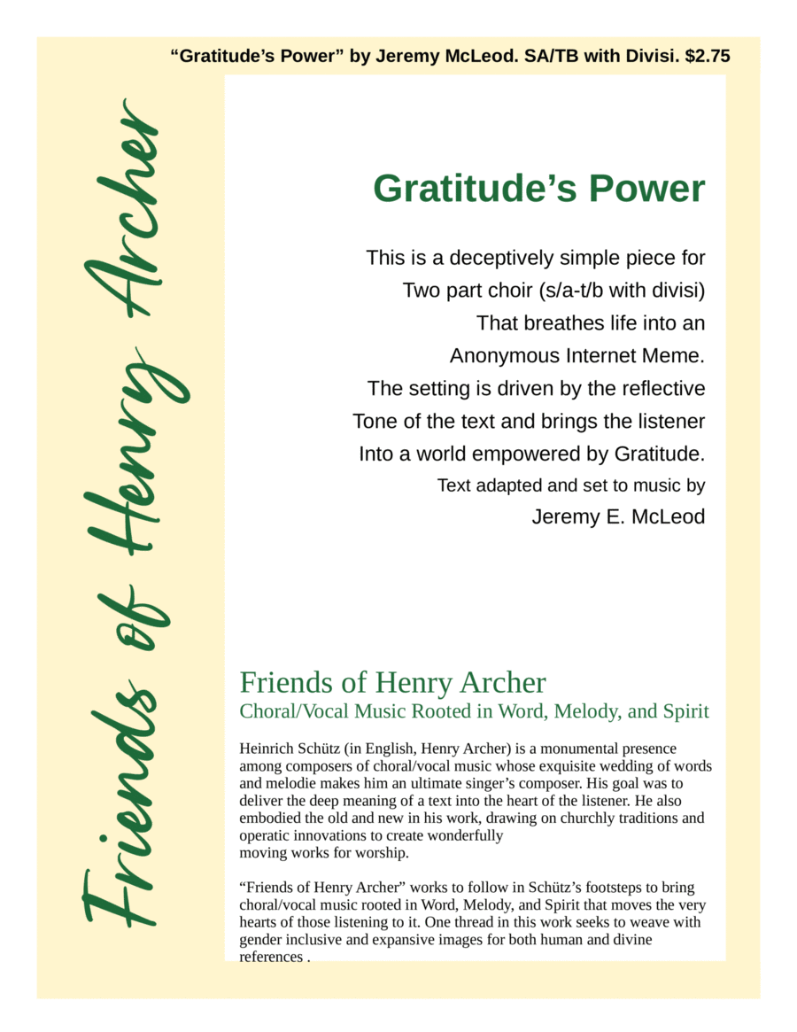 Gratitude's Power Choir scores gallery preview page 1