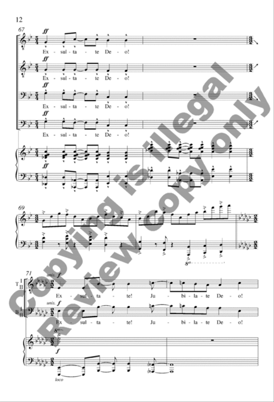 Exsultate! Jubilate! TTBB scores gallery preview page 12