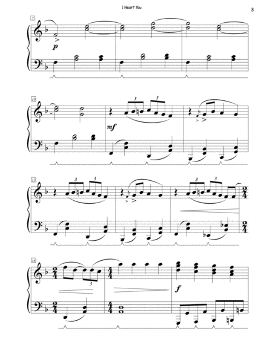 I Heart You Piano Solo scores gallery preview page 3