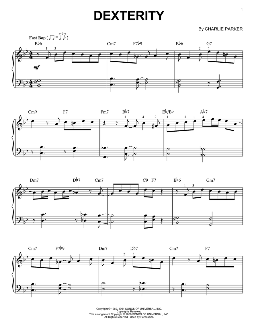 Dexterity Piano Solo scores gallery preview page 1