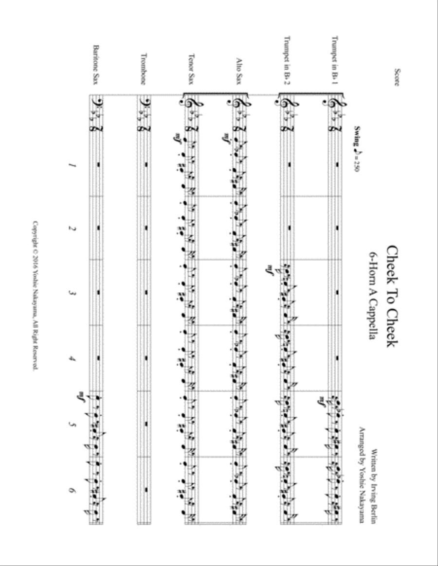 Cheek To Cheek Tenor Saxophone scores gallery preview page 1