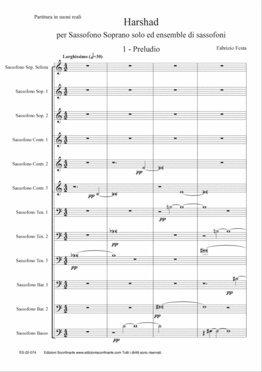 Fabrizio Festa: HARSHAD (ES-22-074) - Score Only Woodwind Ensemble scores gallery preview page 5