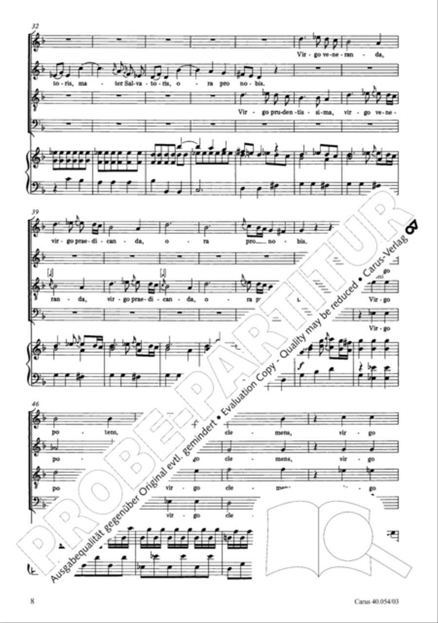 Litaniae Lauretanae B.M.V in B 4-Part scores gallery preview page 9