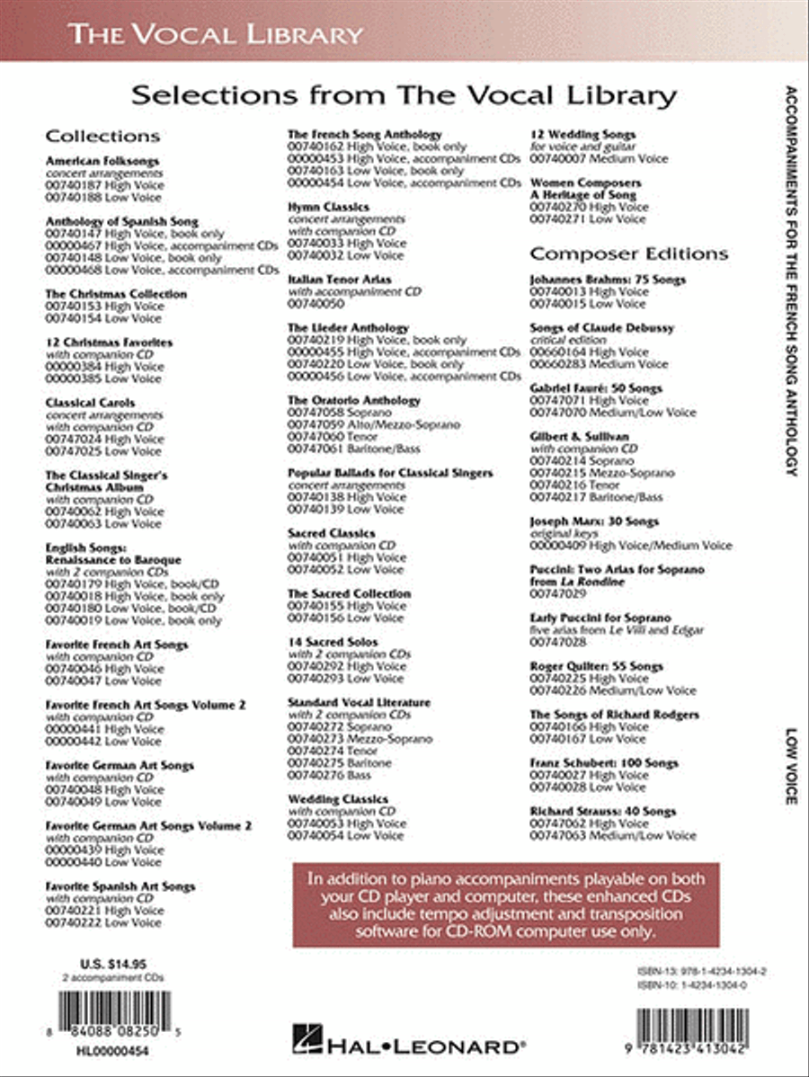 The French Song Anthology – Accompaniment CDs Low Voice scores gallery preview page 2