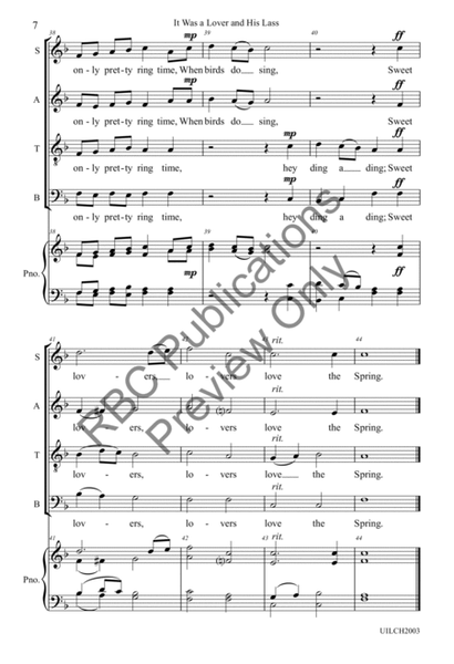 It Was a Lover and His Lass (SATB)
