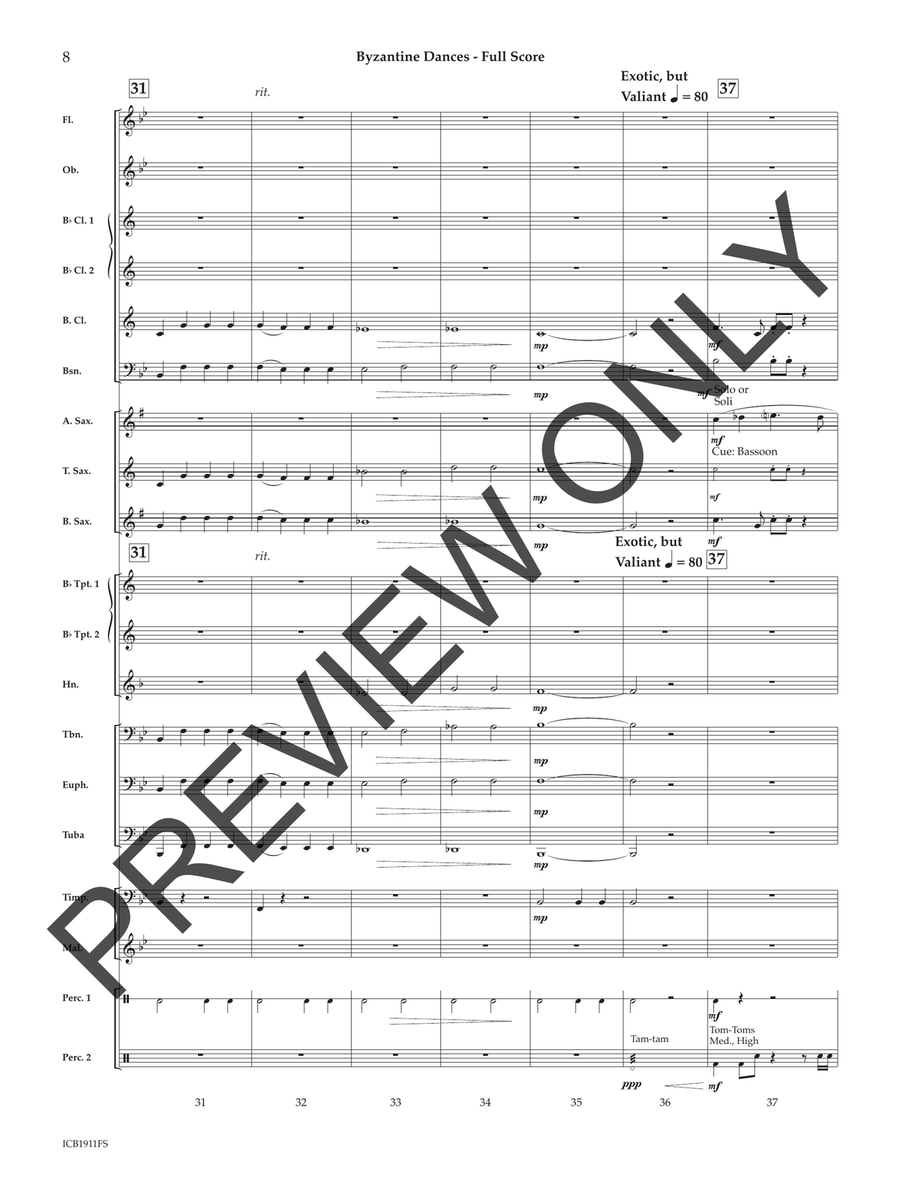 Byzantine Dances Concert Band scores gallery preview page 9