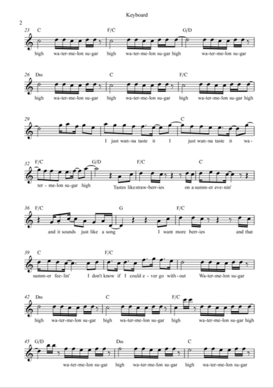 Watermelon Sugar Voice scores gallery preview page 2