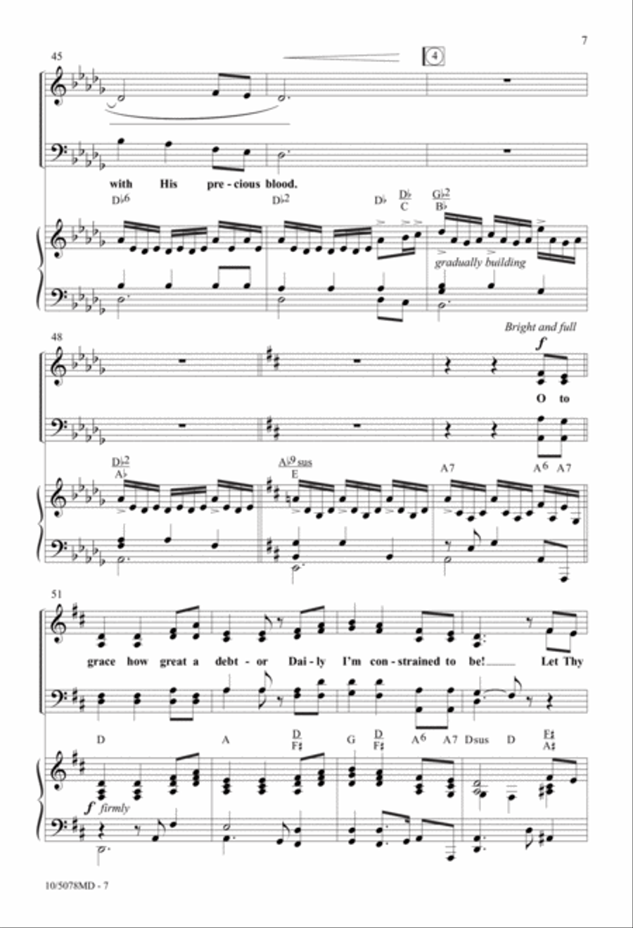 Come, Thou Fount of Every Blessing 4-Part scores gallery preview page 7