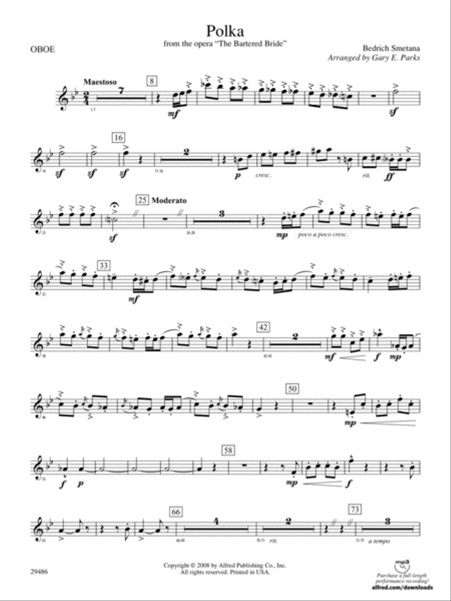 Polka from The Bartered Bride: Oboe Concert Band scores gallery preview page 1