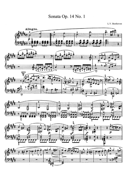 Beethoven Sonata No. 9 Op. 14 No. 1 in E Major