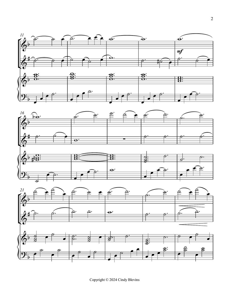 O Holy Night, for Flute, Clarinet and Piano Woodwind Duet scores gallery preview page 3