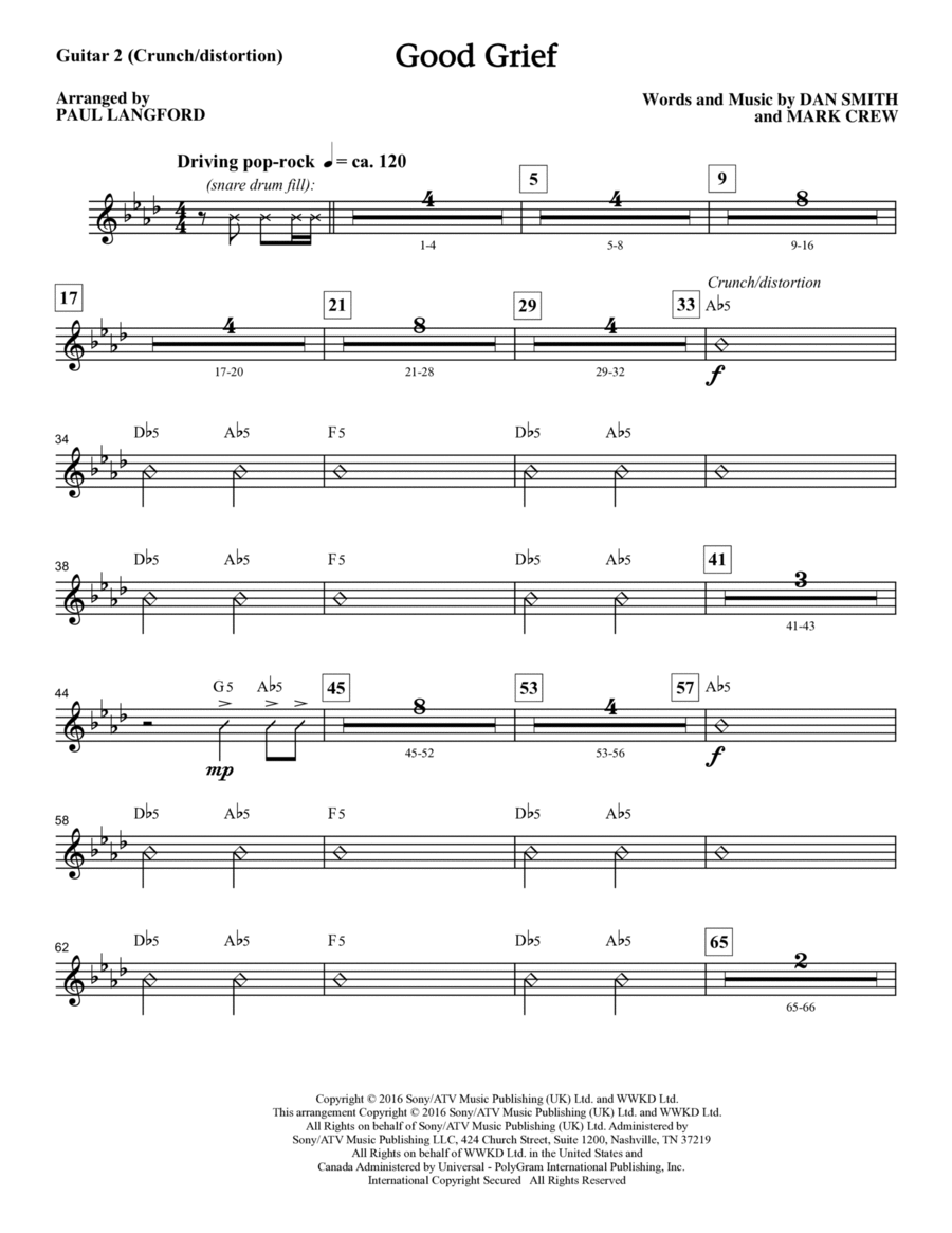 Good Grief - Guitar 2 Choir scores gallery preview page 1