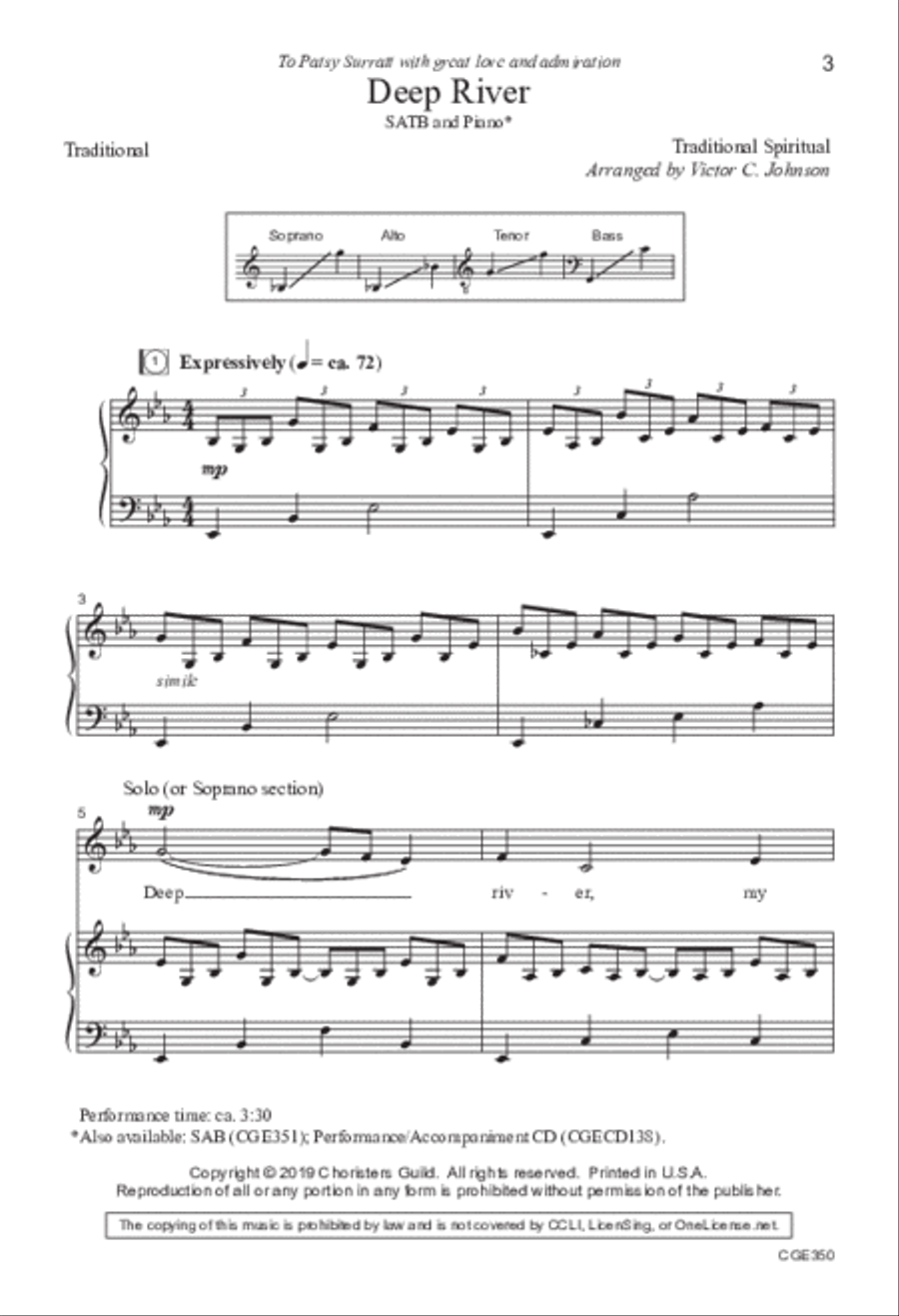 Deep River (SATB) 4-Part scores gallery preview page 2