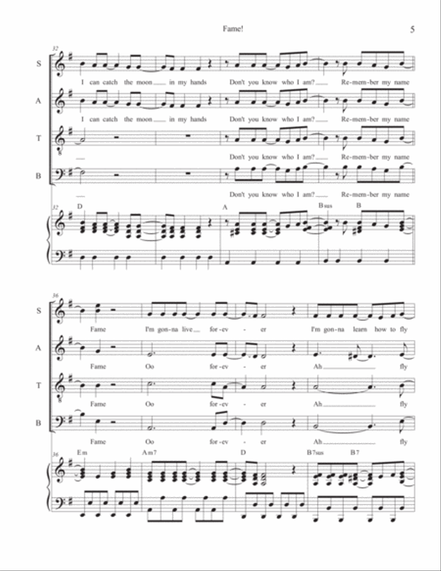 Fame 4-Part scores gallery preview page 5