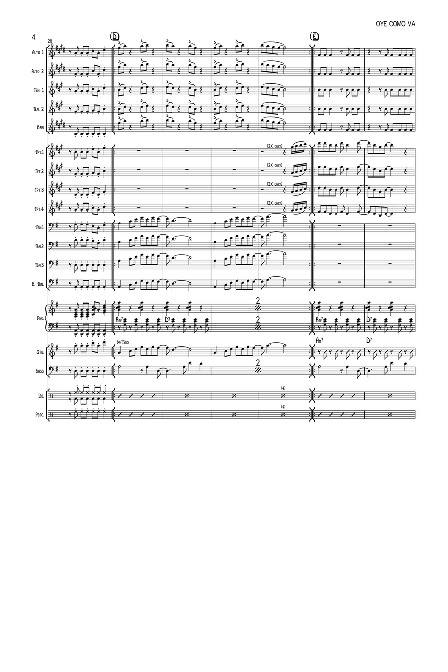 Oye Como Va Jazz Ensemble scores gallery preview page 4