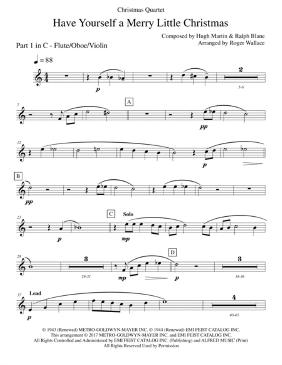 Have Yourself A Merry Little Christmas Brass Quartet scores gallery preview page 5
