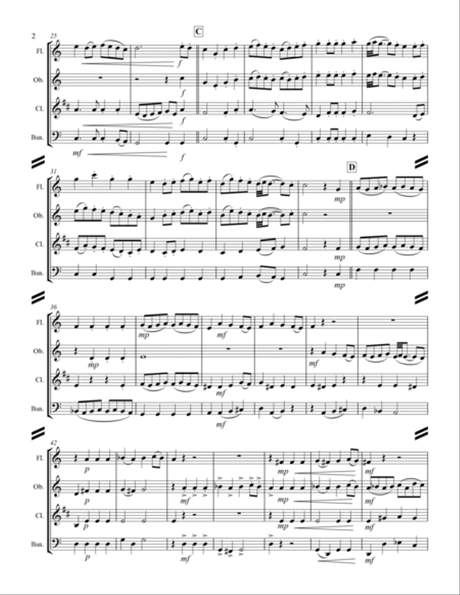 Rondeau from “Sinfonie de Fanfares” (for Woodwind Quartet) Woodwind Quartet scores gallery preview page 3