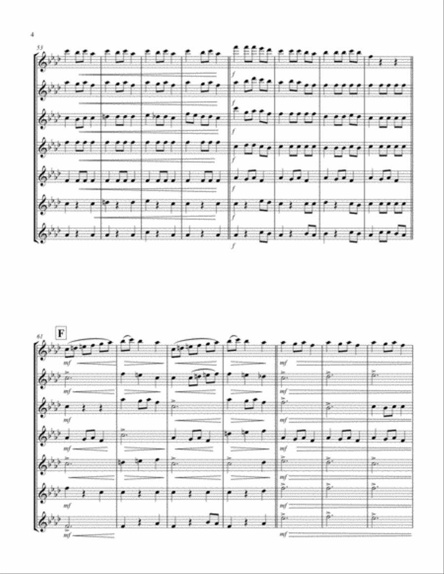 Carol of the Bells (F min) (Violin Septet) Violin scores gallery preview page 4