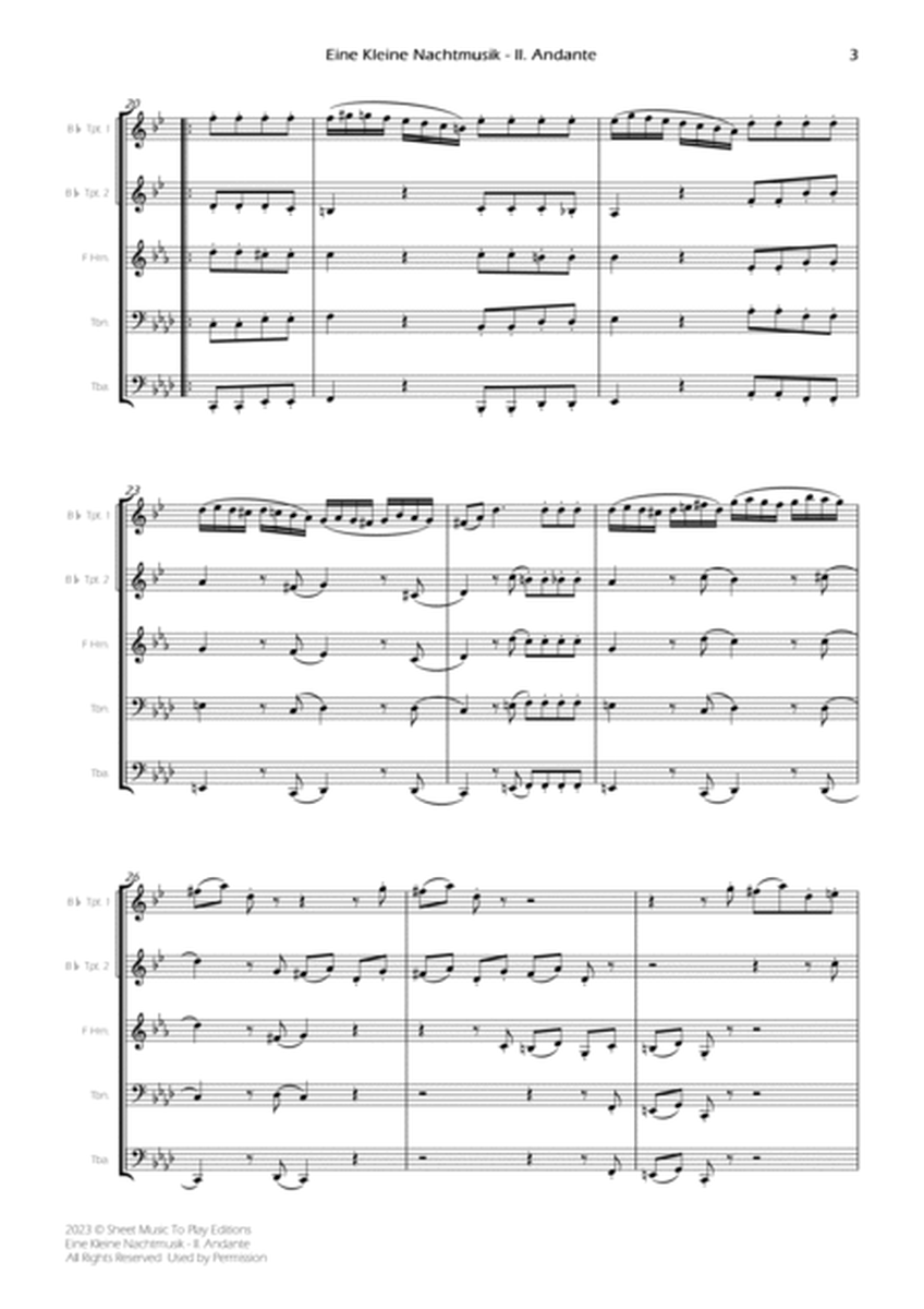 Eine Kleine Nachtmusik (2 mov.) - Brass Quintet (Full Score) image number null
