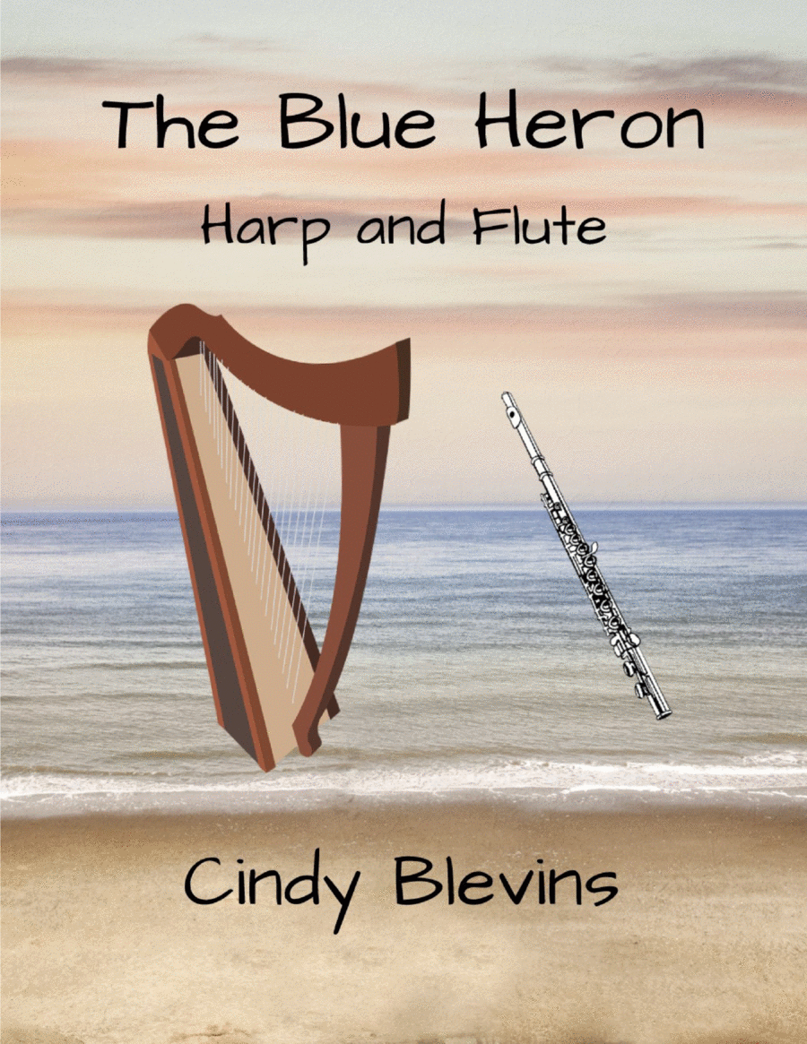 The Blue Heron, for Harp and Flute Flute scores gallery preview page 1