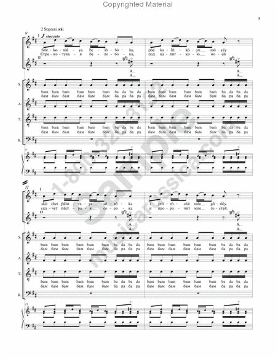 Magpie chatter ('Pushkin Wreath'-No.10) 4-Part scores gallery preview page 4