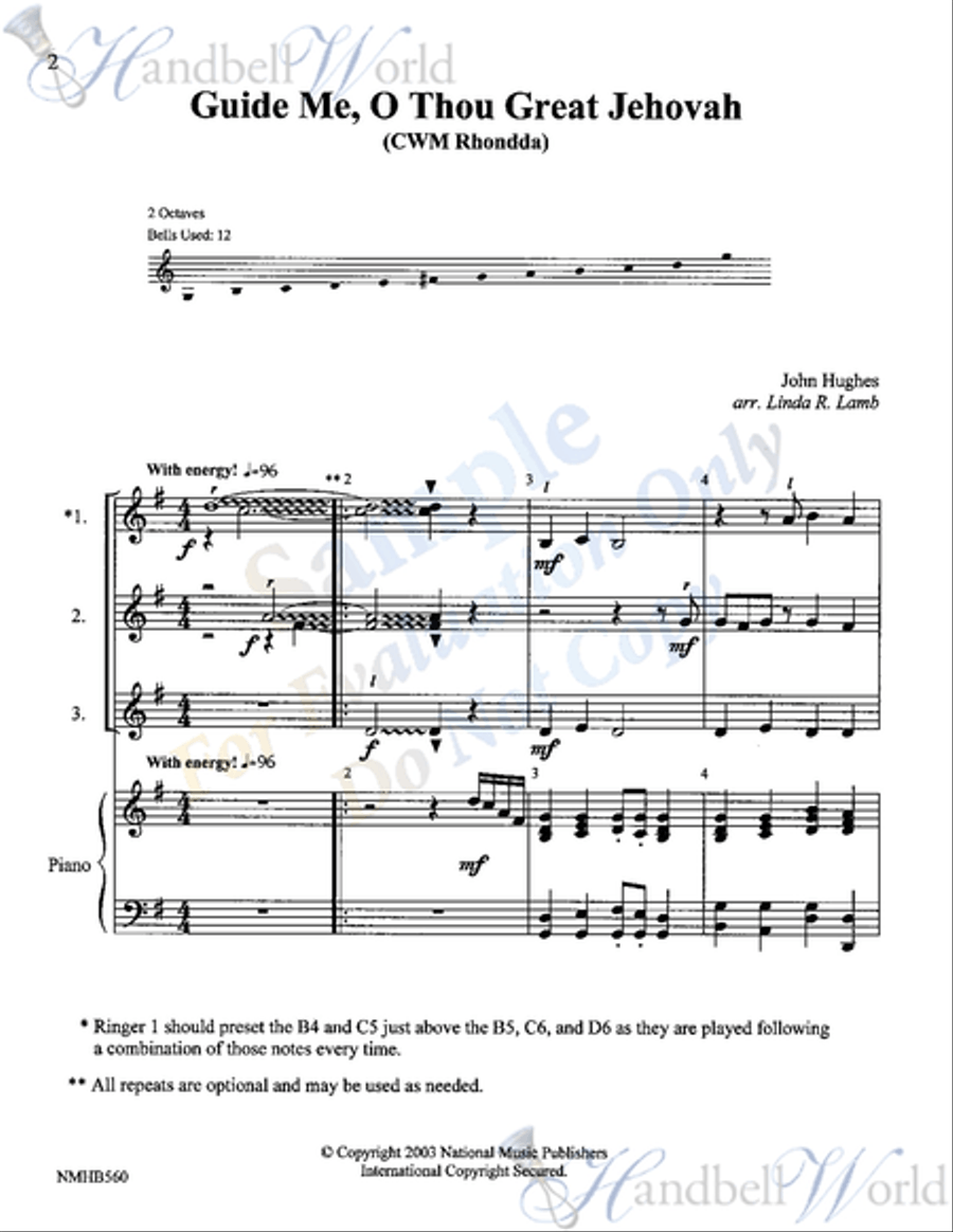Guide Me, O Thou Great Jehovah 2-Octaves - Sheet Music page 2