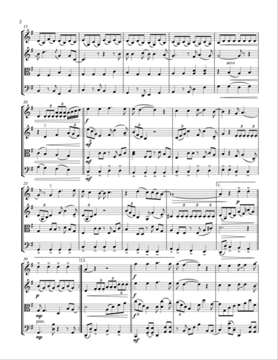 Daydream Believer String Quartet scores gallery preview page 2