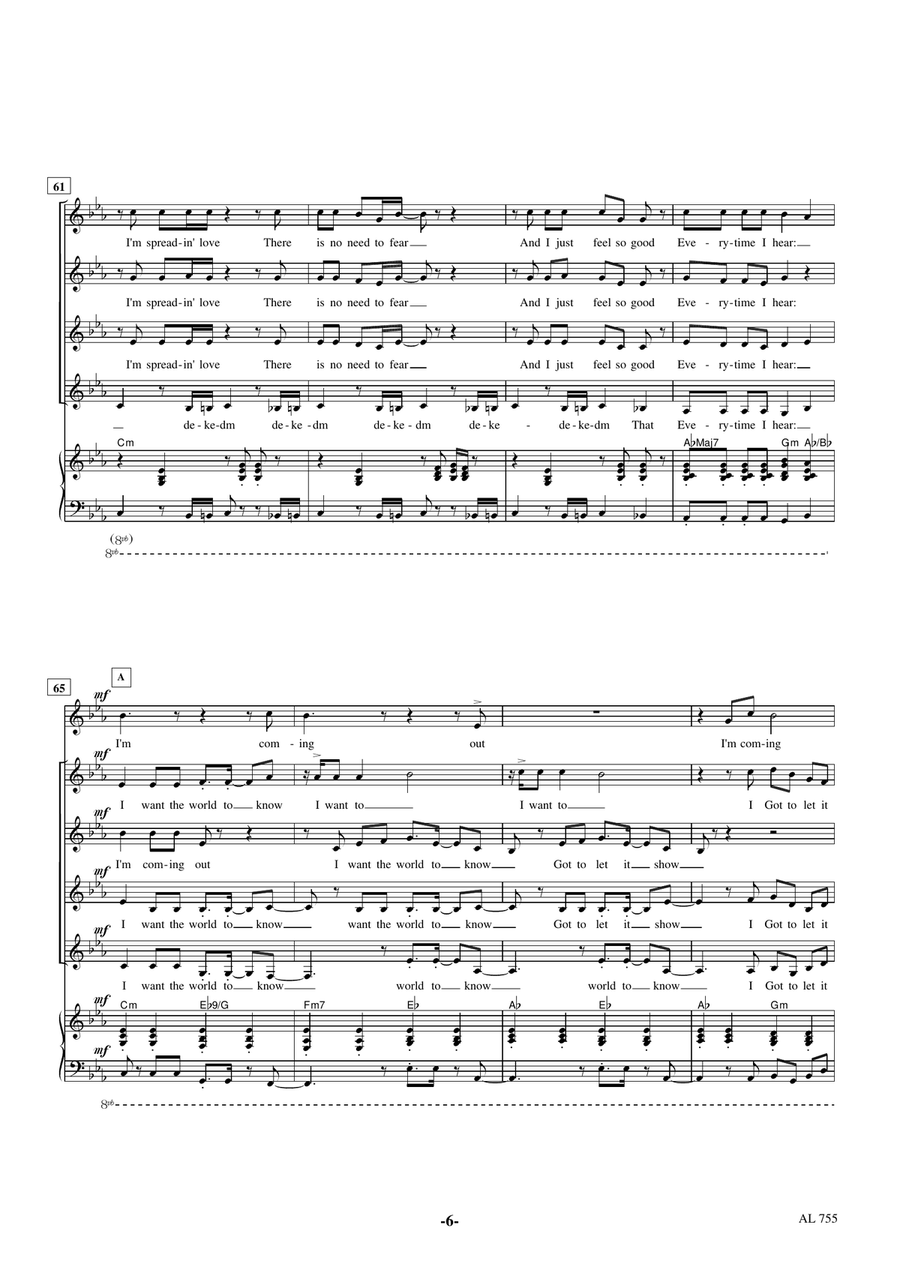 I'm Coming Out SSAA scores gallery preview page 6