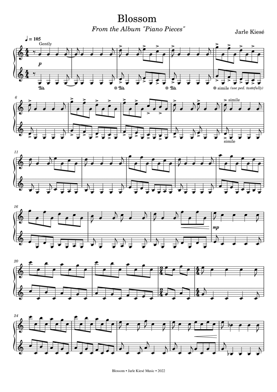 Blossom Piano Solo scores gallery preview page 1