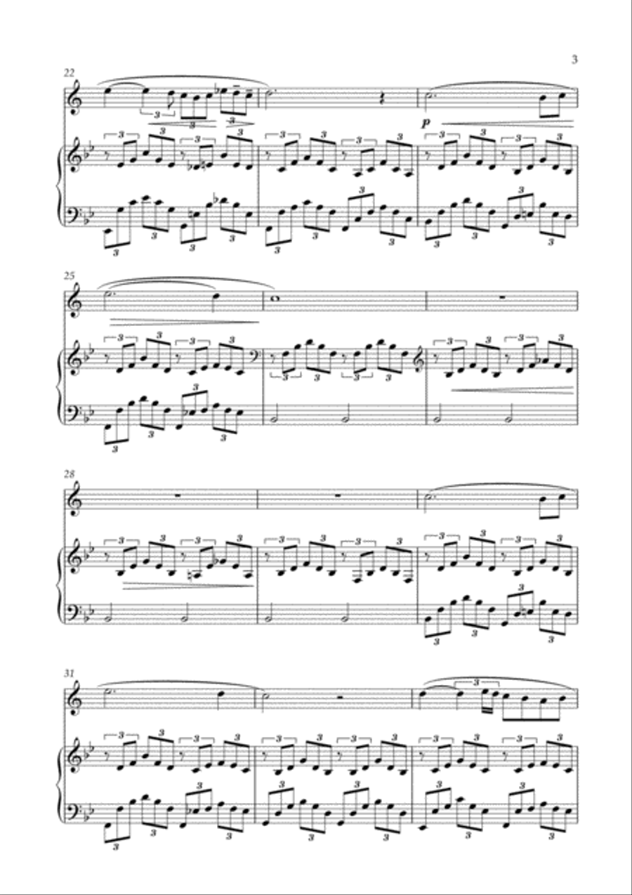Ave Maria for B flat Instrument and Piano (Schubert) Small Ensemble scores gallery preview page 3
