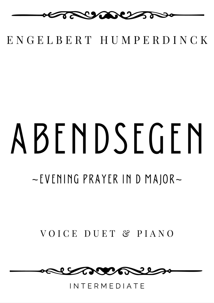 Humperdinck - Evening Prayer (Abendsegen) in D Major - Intermediate Piano scores gallery preview page 1
