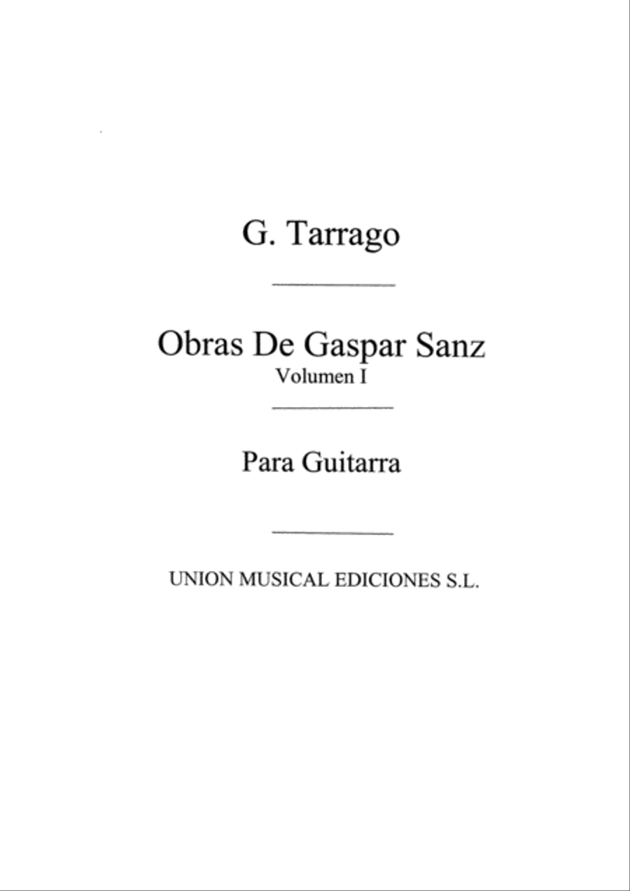 Sanz Obras De Gaspar Sanz Volume 1 Guitar Acoustic Guitar scores gallery preview page 1
