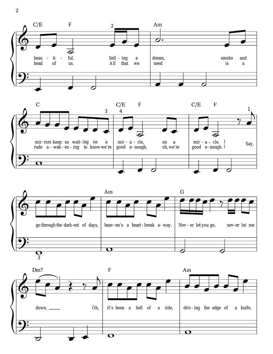 Let Me Love You Let Me Love You Easy Piano scores gallery preview page 2