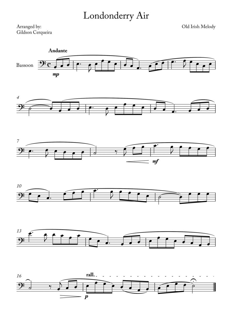 Londonderry Air Chamber Music scores gallery preview page 1