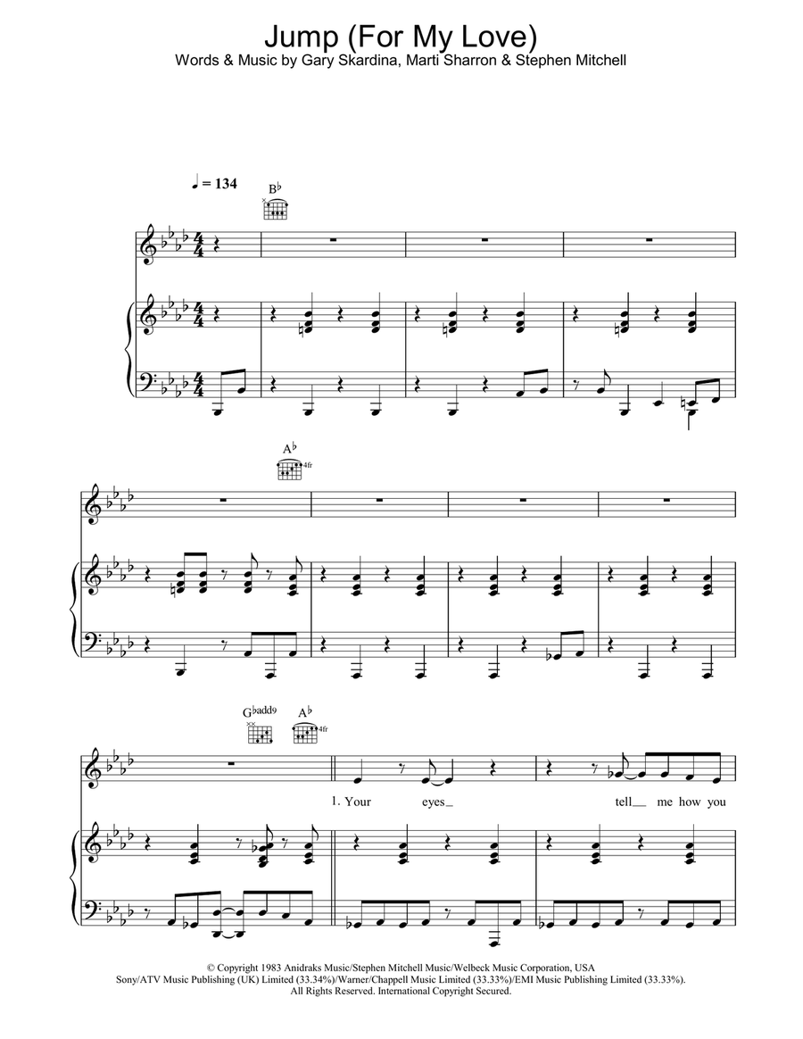 Jump (For My Love) Jump (For My Love) Acoustic Guitar scores gallery preview page 1