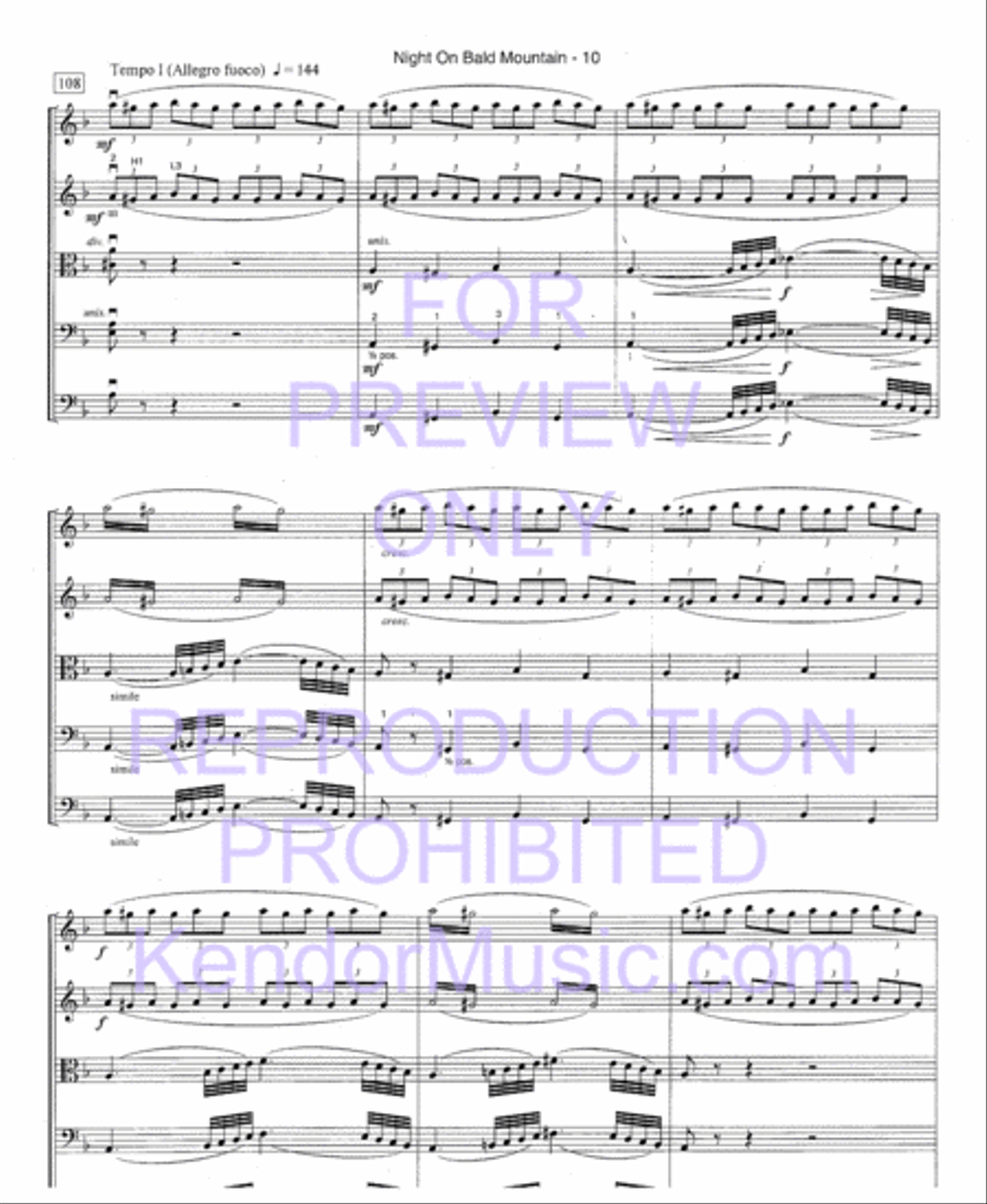 Night On Bald Mountain (Full Score) String Orchestra scores gallery preview page 13