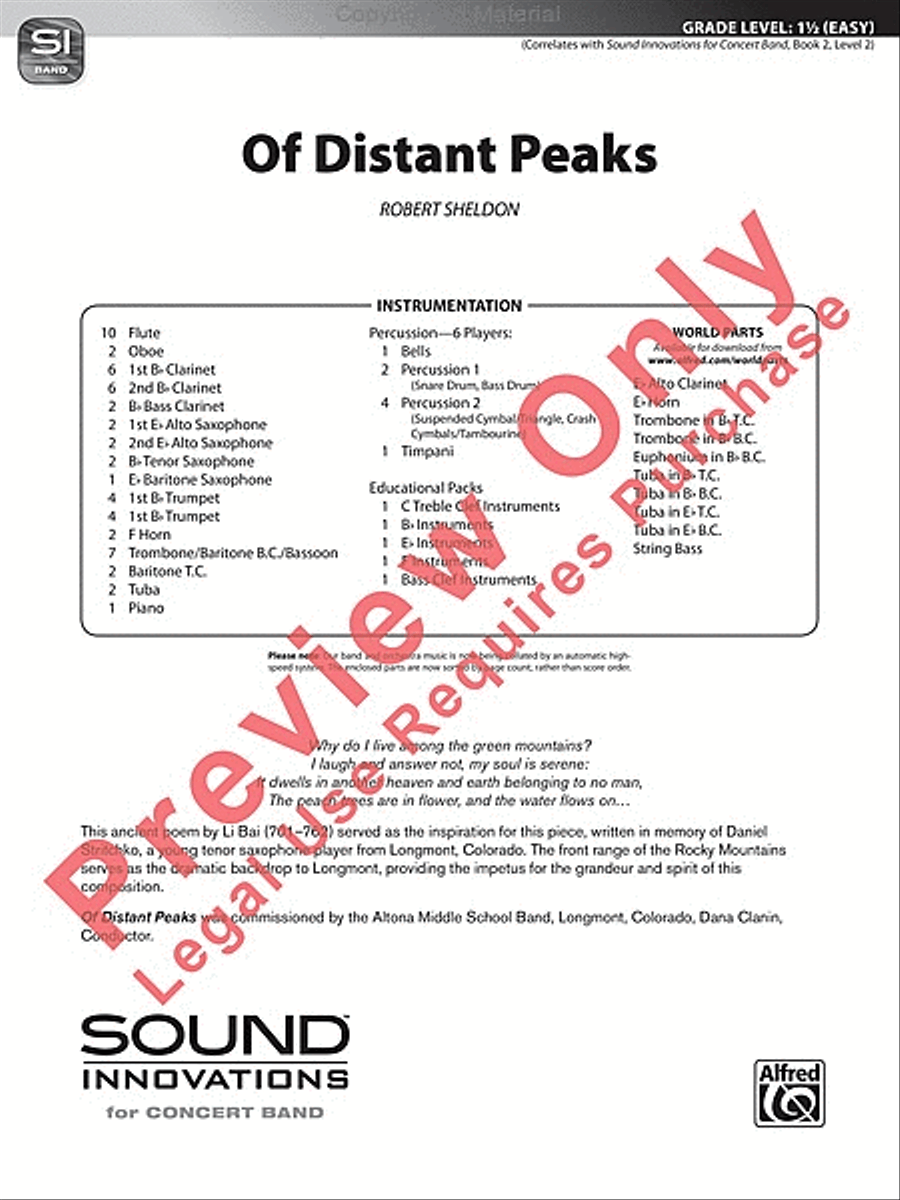 Of Distant Peaks Concert Band scores gallery preview page 2