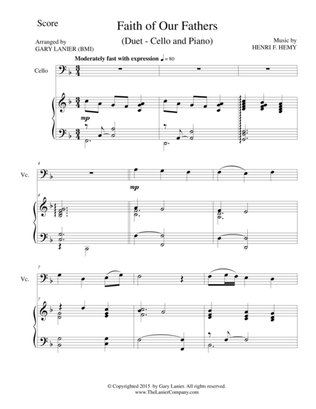 FAITH OF OUR FATHERS (Duet – Cello and Piano/Score and Parts)
