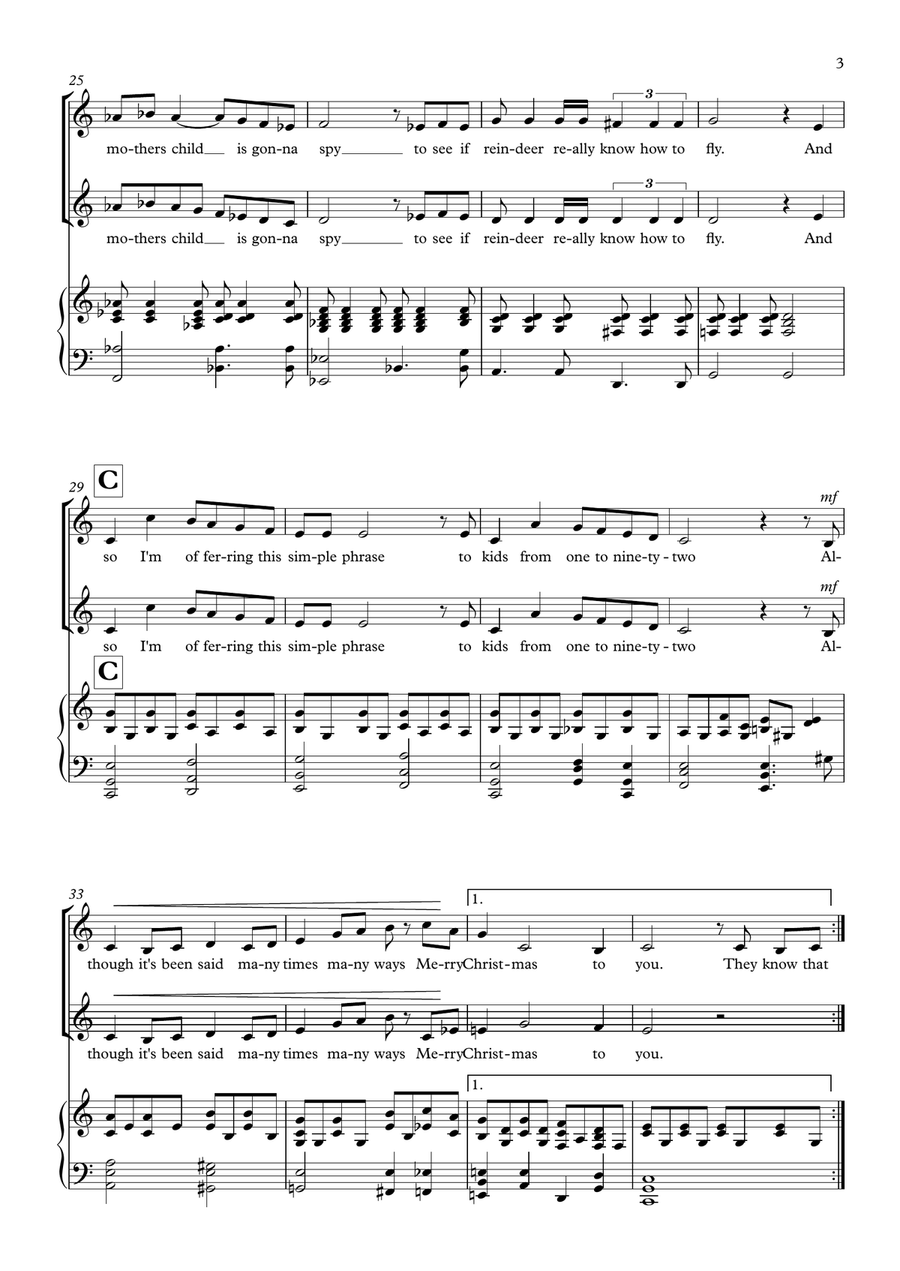 The Christmas Song (chestnuts Roasting On An Open Fire) Choir scores gallery preview page 3