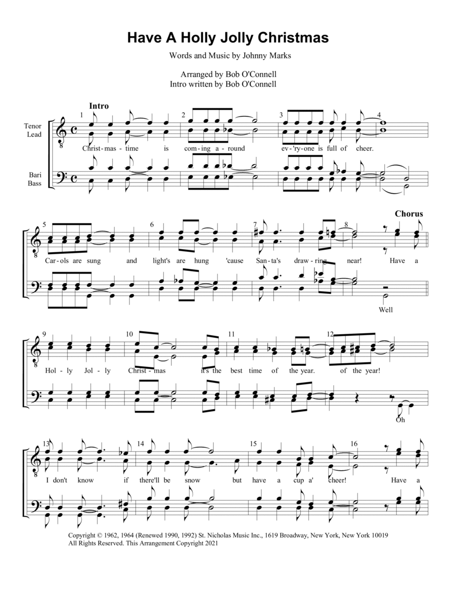 A Holly Jolly Christmas A Holly Jolly Christmas TTBB scores gallery preview page 1
