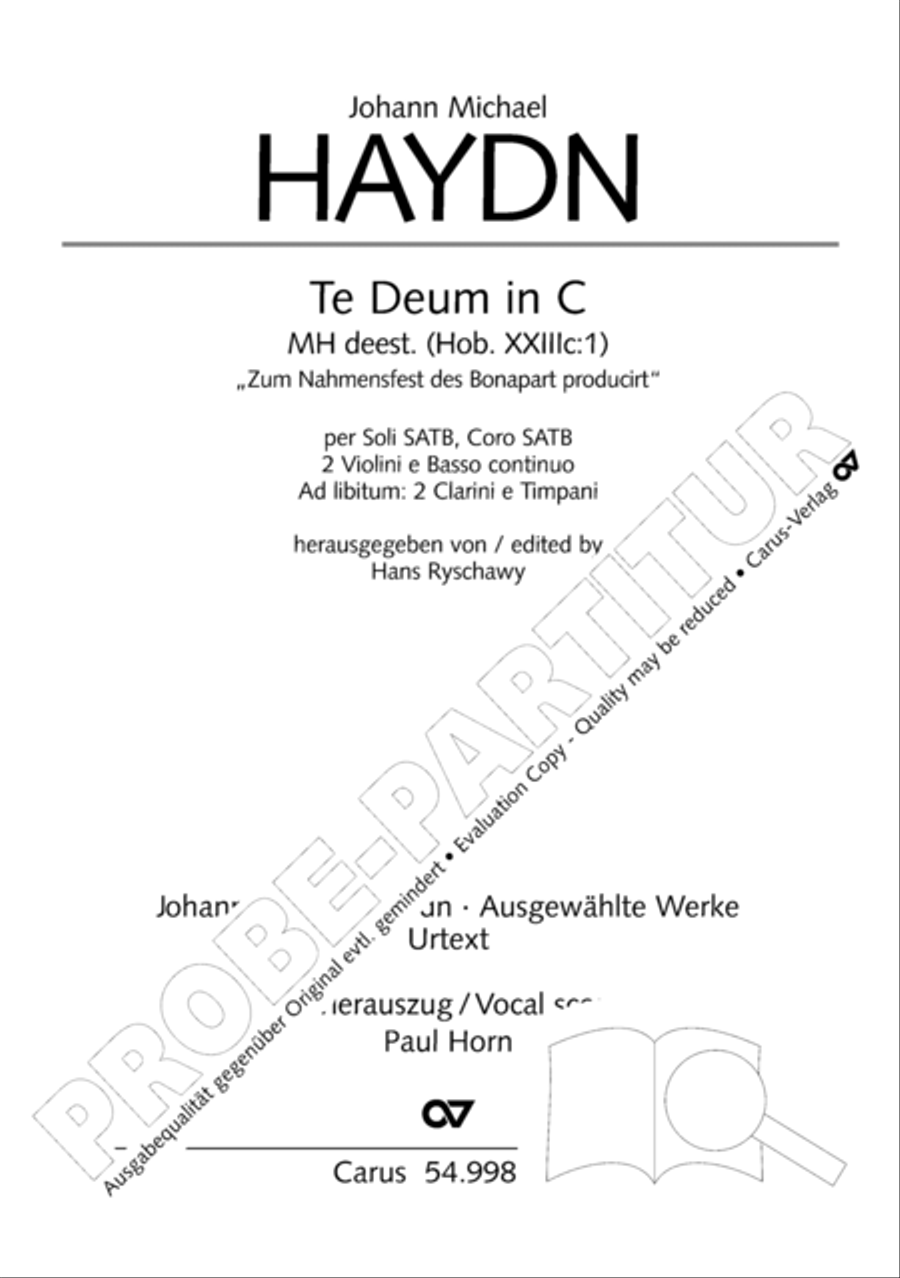 Te Deum in C 4-Part scores gallery preview page 2