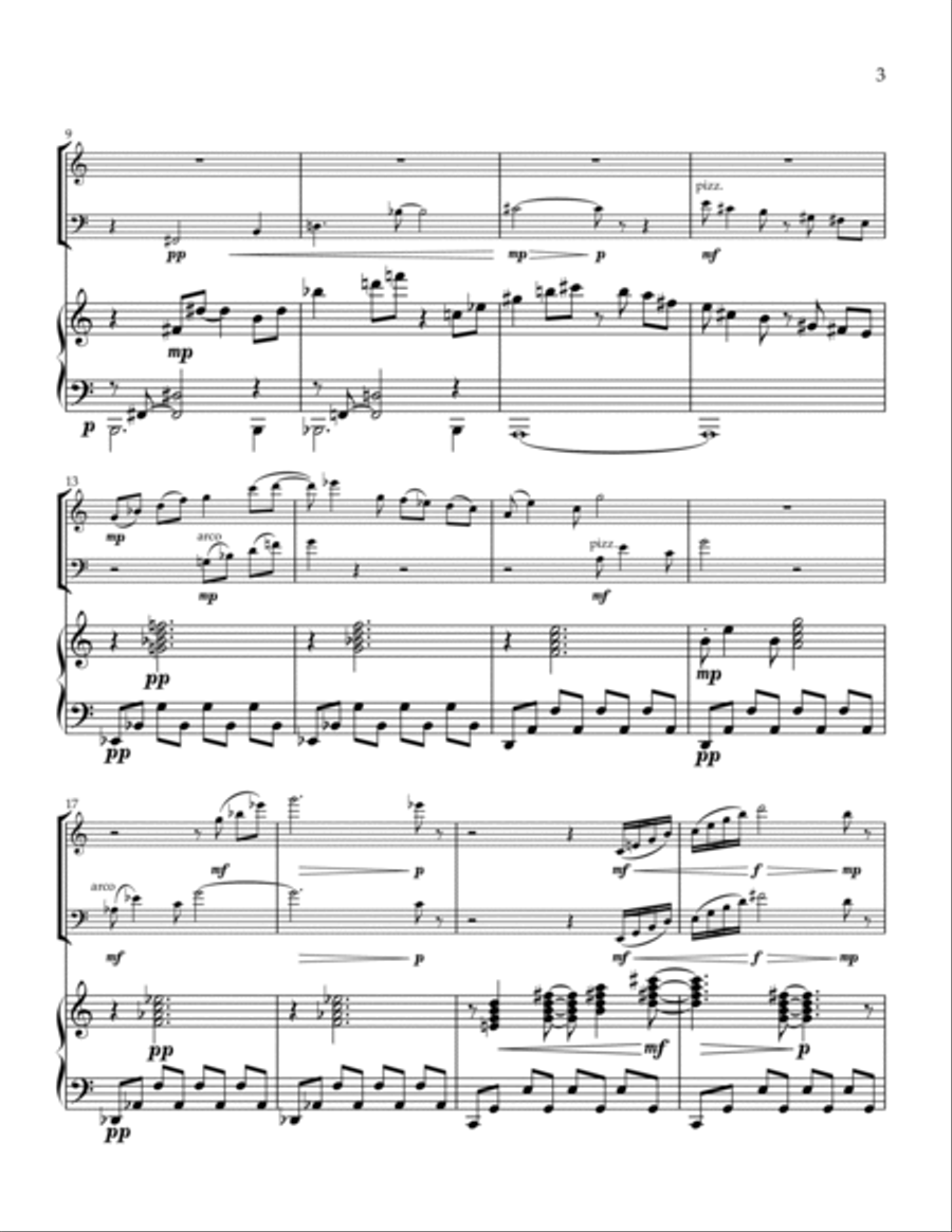 Excursion No. 7: Peaceful for Violin, Cello and Piano Piano Trio scores gallery preview page 3