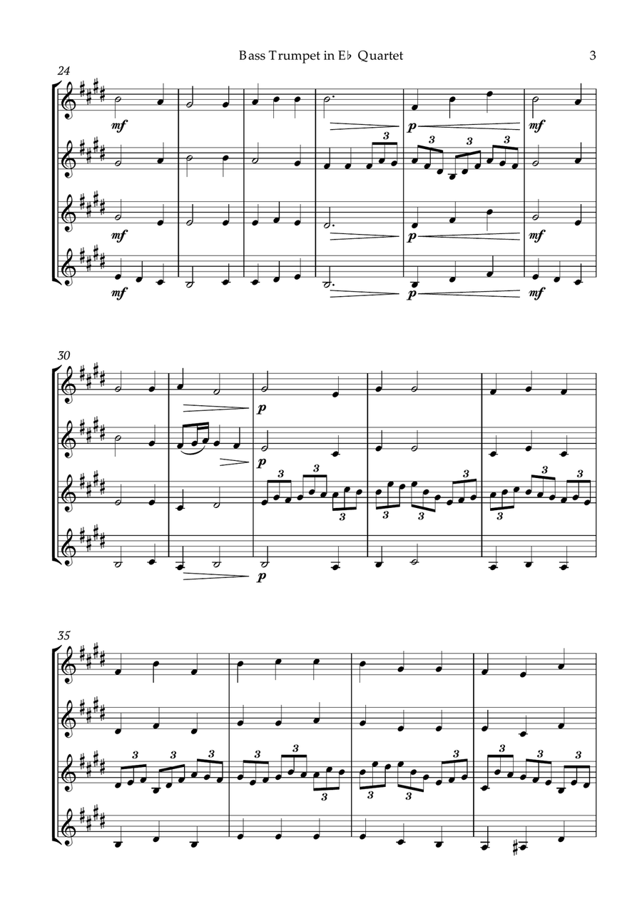 Bach Jesu, joy of man's desiring for E flat Bass Trumpet Quartet Brass Ensemble scores gallery preview page 4