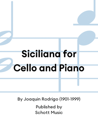 Siciliana for Cello and Piano